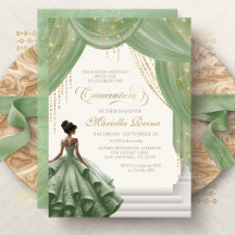 Sage Green Royal Messe Modern Quinceanera