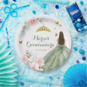 Sage Green Royale Quinceañera 16. Pappteller (Party)