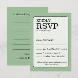 Sage Green RSVP Card Karte
