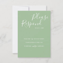 Sage Green RSVP Card, Wedding Website