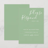 Sage Green RSVP Card, Wedding Website Karte (Vorne/Hinten)