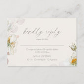 Sage Green RSVP Card with Meal Choice Begleitkarte (Vorderseite)