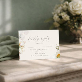 Sage Green RSVP Card with Meal Choice Begleitkarte