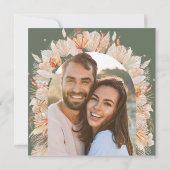 Sage Green Rust Bohemisch Dried Botanical stilvoll Einladung (Rückseite)