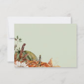 Sage green rust foliage boho floral wedding RSVP karte (Rückseite)
