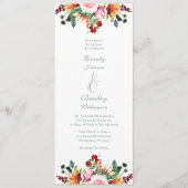 Sage Green Rust Yellow Orange Floral Wedding Programm (Vorderseite)