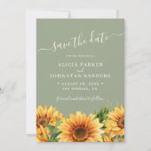 Sage green rustic boho floral summer wedding save the date (Vorderseite)
