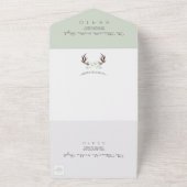 Sage Green Rustic Florals alle in einer Einladung (Außenbereich)