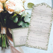 Sage Green Rustic Garden Greenery Wedding All In One Einladung
