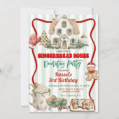 Sage Green Rustic Gingerbread Decorating Party Einladung (Vorderseite)
