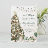 Sage Green Rustic Hygge Christmas Comfy and Cozy Einladung (Stehend Vorderseite)
