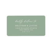Sage Green Rustic Wedding RSVP-Adresse Adressaufkleber (Vorne)
