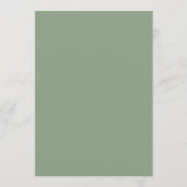 Sage Green Rustic Wedding Simple Modern Dinner Menükarte (Rückseite)