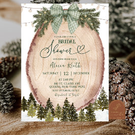 Sage Green Rustic Winter Forest Bridal Shower Einladung