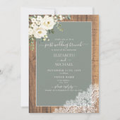 Sage Green Rustic Wood Script Post Hochzeit Brunch Einladung (Vorderseite)