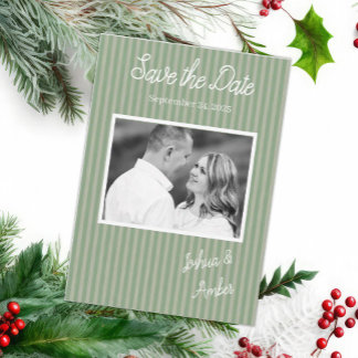 Sage Green Rustic Woodland Foto Hochzeit Save The Date