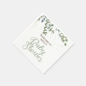 Sage Green Safari Jungle Neutral Baby Dusche Serviette (Ecke)