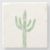 Sage Green Saguaro Cactus Desert Stone Untersetzer (Vorderseite)