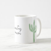 Sage Green Saguaro Cactus Mama Wasserfarbe Kaffeetasse (VorderseiteRechts)