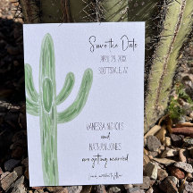 Sage Green Saguaro Cactus Save the Date Einladung