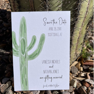 Sage Green Saguaro Cactus Save the Date Einladung