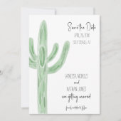Sage Green Saguaro Cactus Save the Date Einladung (Vorderseite)