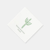 Sage Green Saguaro Cactus Wedding Cocktail Serviette (Ecke)