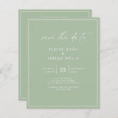 Sage Green Save the Date (Vorne/Hinten)