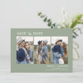 Sage Green Save the Date 4 Foto Einfach (Stehend Vorderseite)