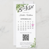Sage Green Save the Date Foto Strip QR Hochzeit (Vorderseite)
