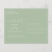 Sage Green Save the Date Postcard (Rückseite)