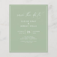 Sage Green Save the Date Postcard