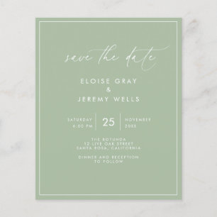 Sage Green Save the Date Postcard