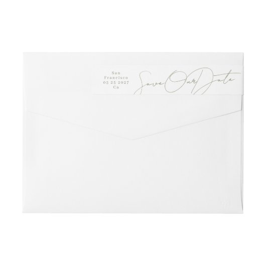 Sage Green Save the Date Rücksendeadresse (Rückseite)