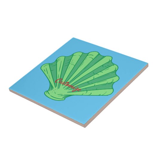 Sage Green Scallop Muschel Thunder_Cove Fliese (Seite)