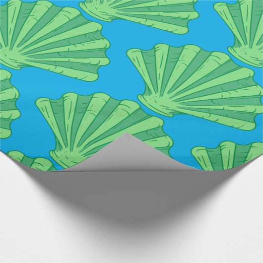 Sage Green Scallop Muschel Thunder_Cove Geschenkpapier (Ecke)