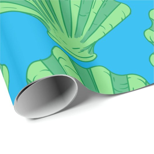 Sage Green Scallop Muschel Thunder_Cove Geschenkpapier (Rolleneckpunkt)