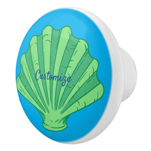 Sage Green Scallop Muschel Thunder_Cove Keramikknauf (Rechts)