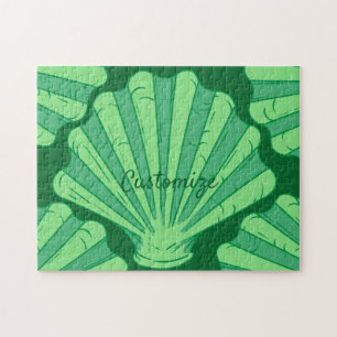 Sage Green Scallop Muschel Thunder_Cove Puzzle