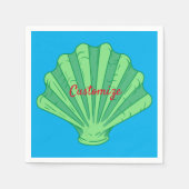 Sage Green Scallop Muschel Thunder_Cove Serviette (Vorderseite)