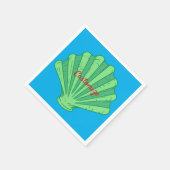 Sage Green Scallop Muschel Thunder_Cove Serviette (Ecke)