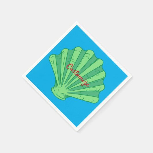 Sage Green Scallop Muschel Thunder_Cove Serviette (Ecke)