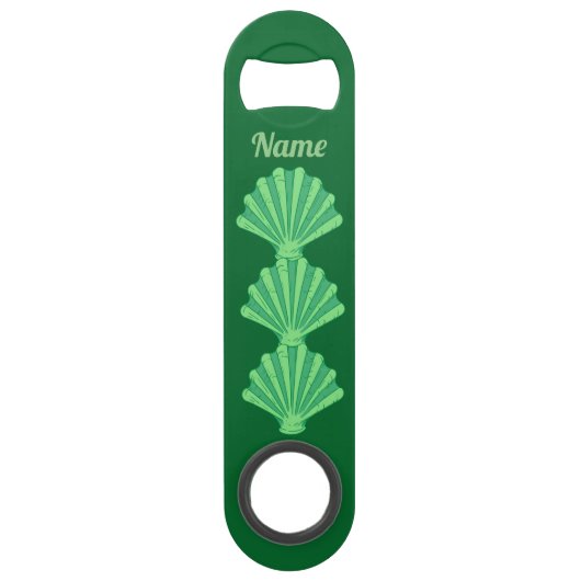 Sage Green Scallop Muschel Thunder_Cove Speed Flaschenöffner (Vorderseite)