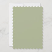 Sage Green Scalloped Wedding Invitation Einladung (Rückseite)