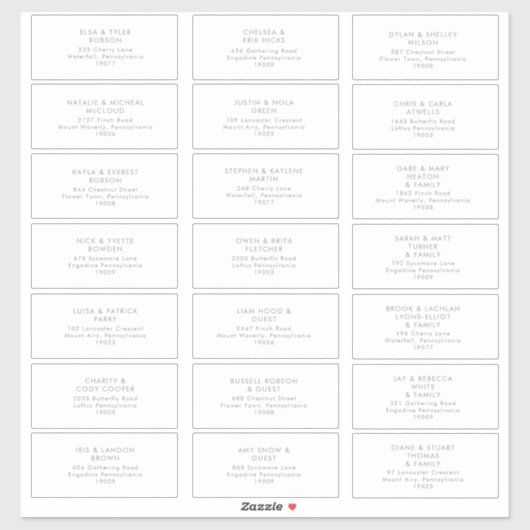 Sage Green Schriftart Guest Address Aufkleber (Blatt)