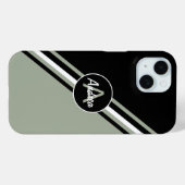 Sage Green , Schwarzweiß personalisiert Case-Mate iPhone Hülle (Rückseite (Horizontal))