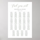 Sage Green Script 19 Tabellen Sitzungstabelle Poster (Vorne)