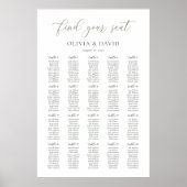 Sage Green Script 20 Tabelle Seating Chart Poster (Vorne)