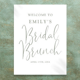 Sage Green Script Bridal Brunch Begrüßungszeichen Poster