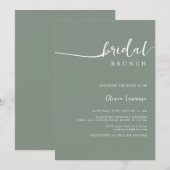 Sage Green Script Bridal Brunch Einladung (Vorne/Hinten)